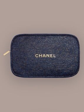 Navy-Blue/Gold CHANEL Beauty Holiday 2023/24 Cosmetic-Makeup Bag/Pouch